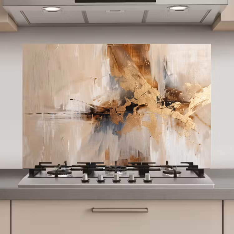 Spatscherm keuken - Modern - Bruin - Abstract - Beige — 1