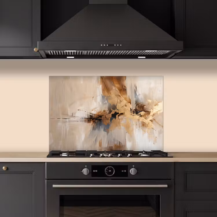 Spatscherm keuken - Modern - Bruin - Abstract - Beige — 2