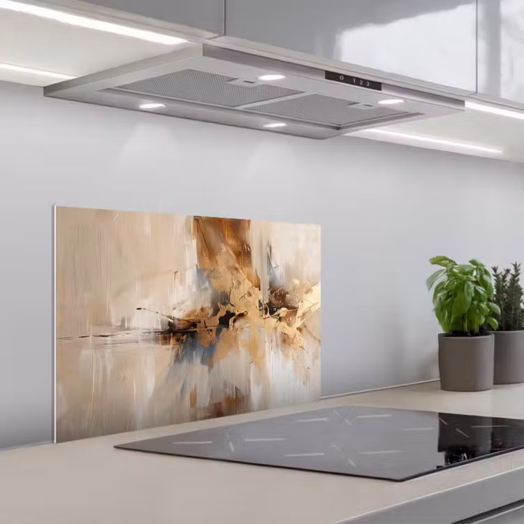 Spatscherm keuken - Modern - Bruin - Abstract - Beige — 5