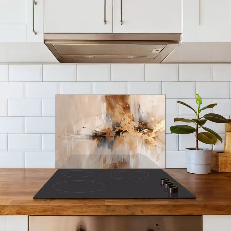 Spatscherm keuken - Modern - Bruin - Abstract - Beige — 6