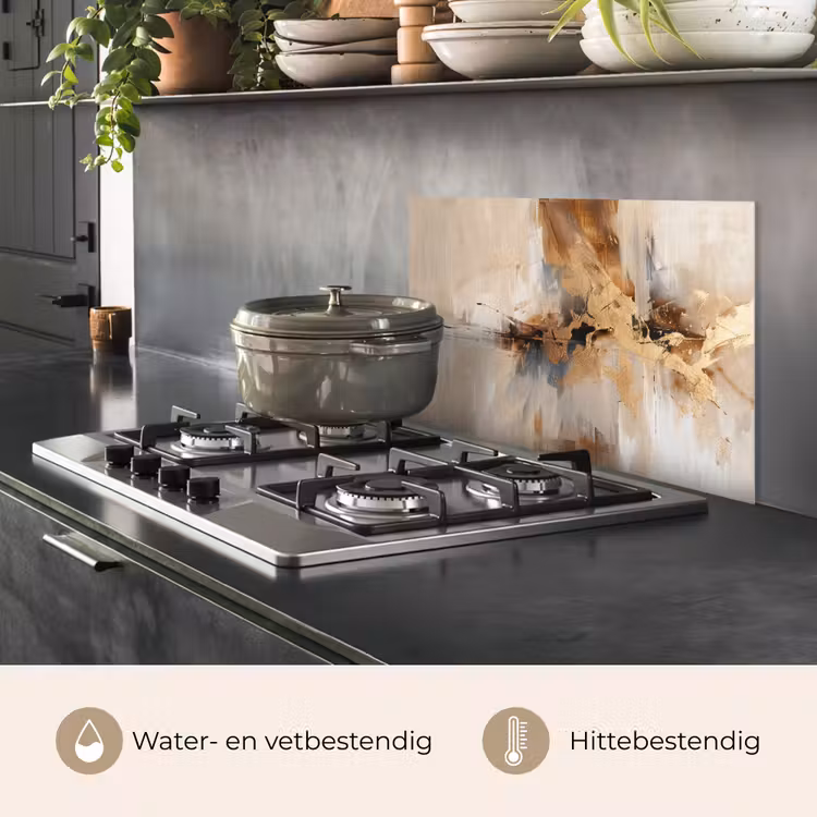 Spatscherm keuken - Modern - Bruin - Abstract - Beige — 7