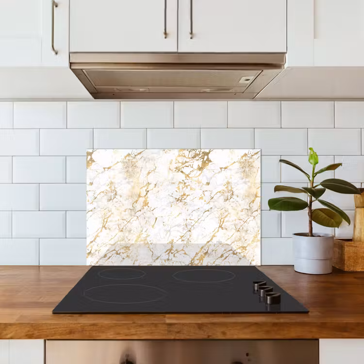 Spatscherm keuken - Goudspatten - Wit - Marmer — 6