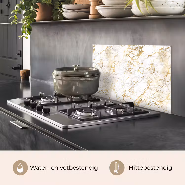 Spatscherm keuken - Goudspatten - Wit - Marmer — 7