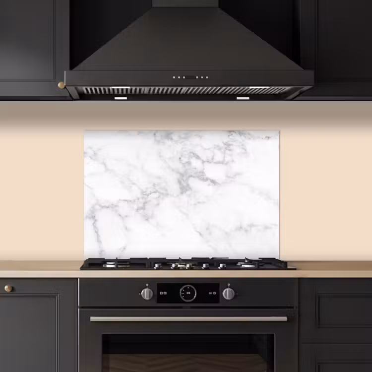 Spatscherm keuken - Marmer - Grijs - Wit - Marmerstructuur — 2