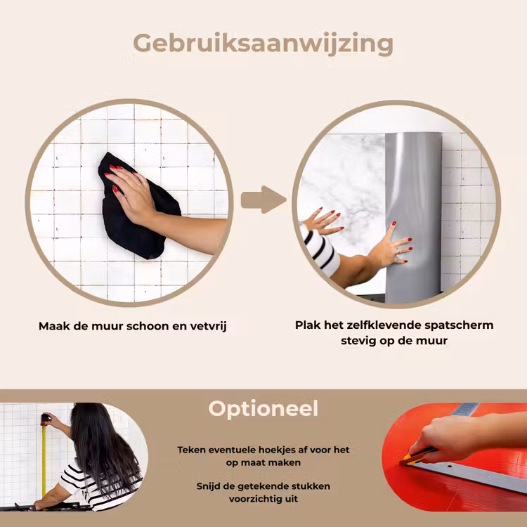 Spatscherm keuken - Marmer - Grijs - Wit - Marmerstructuur — 8