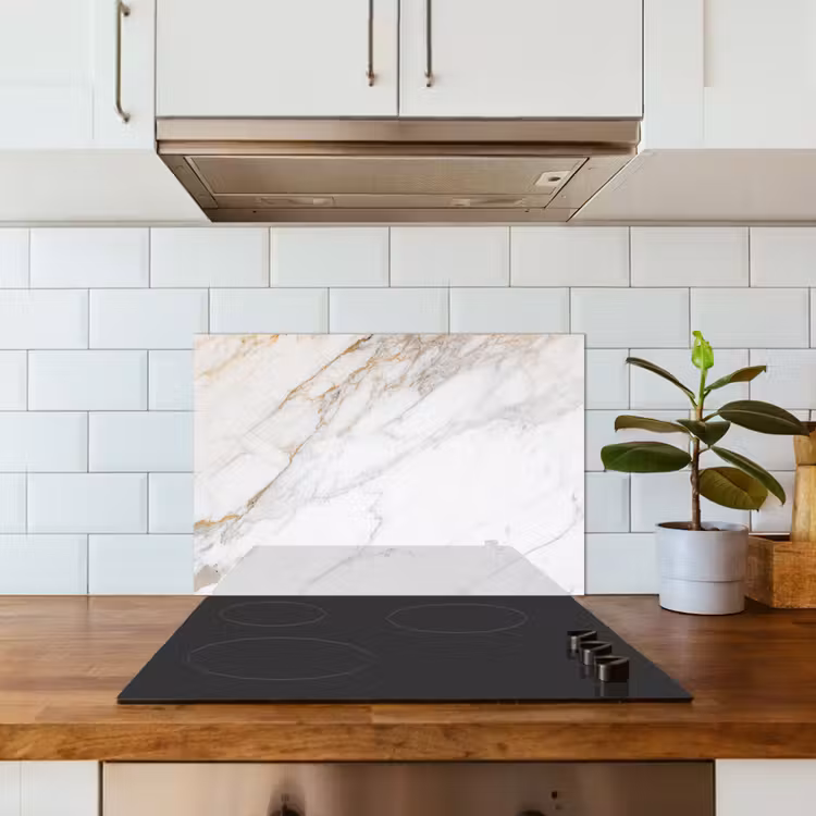 Spatscherm keuken - Marmer - Steen - Wit - Goud - Marmerlook - Steen - Luxe — 6