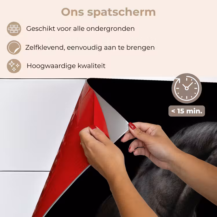 Spatscherm keuken - Paard - Dieren - Zwart - Portret — 4