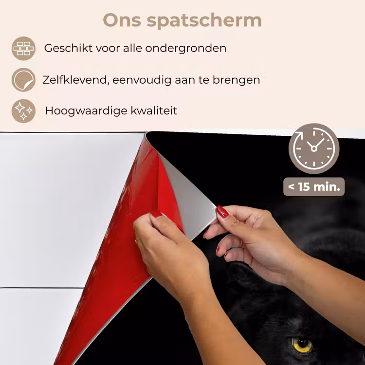 Spatscherm keuken - Panter - Dieren - Zwart - Ogen — 4