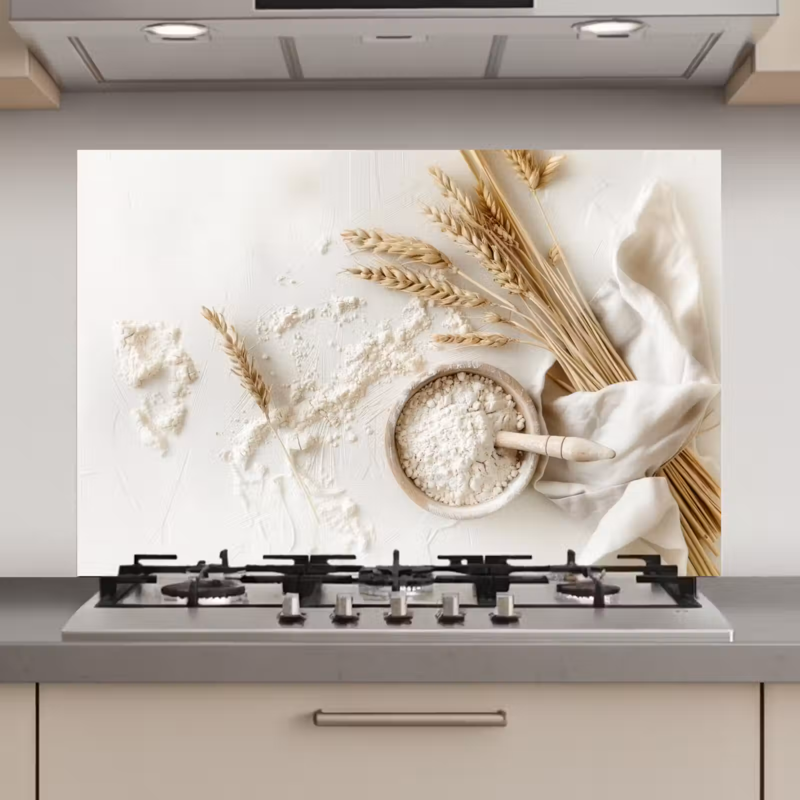 Spatscherm keuken - Bloem - Hout - Tarwe — 1