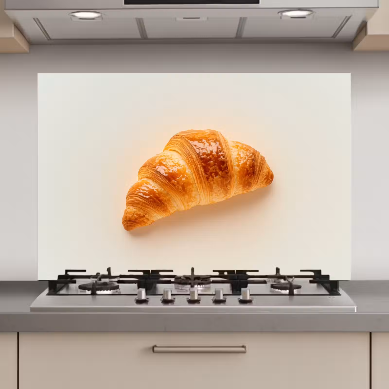 Spatscherm keuken - Croissant - Brood - Beige — 1