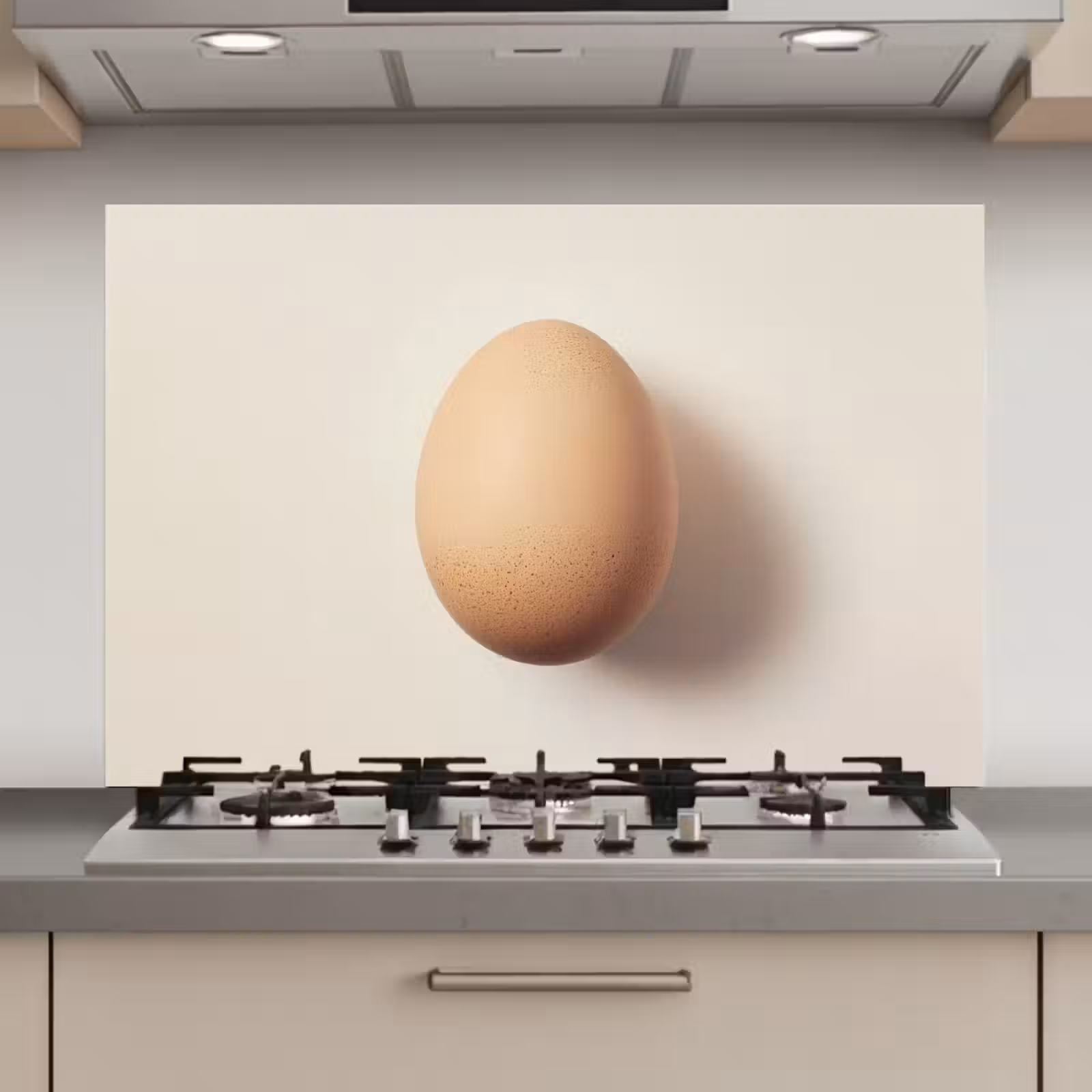 Spatscherm keuken - Ei - Beige - Ovaal - Egaal — 1