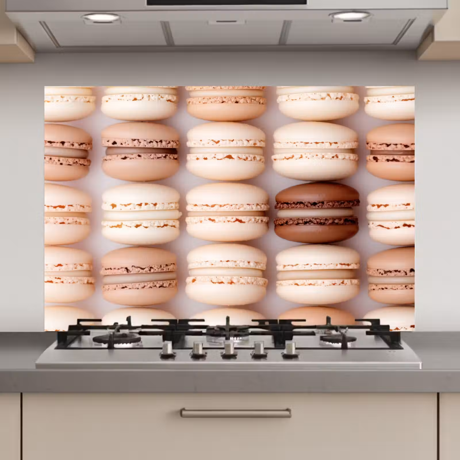 Spatscherm keuken - Macarons - Beige - Bruin — 1