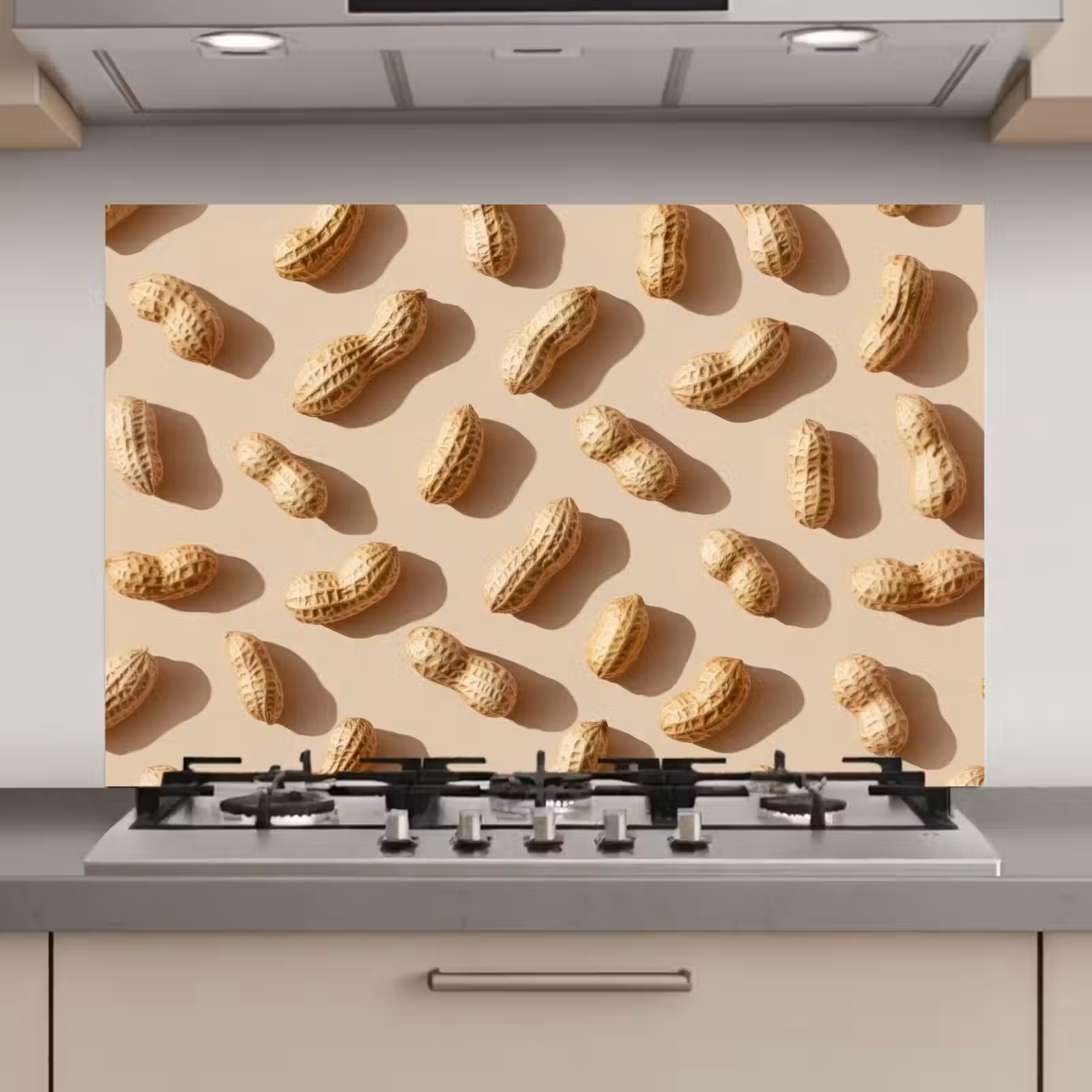 Spatscherm keuken - Pinda's - Patroon - Beige — 1