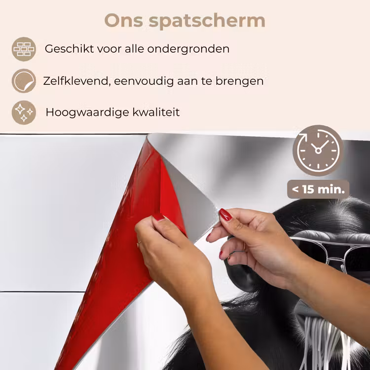 Spatscherm keuken - Aap - Spaghetti - Zonnebril - Zwart wit - Cool - Dier — 4