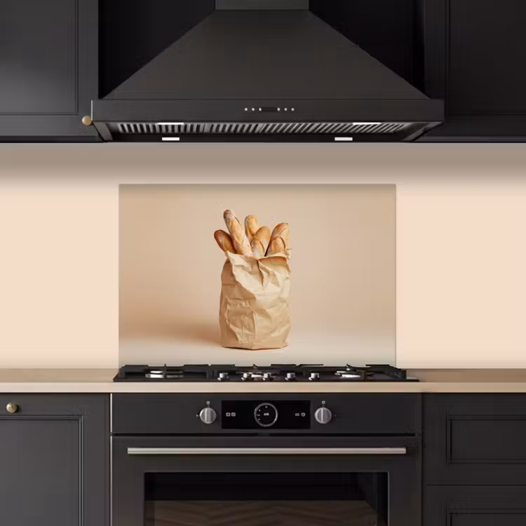 Spatscherm keuken - Baguette - Brood - Stokbrood - Beige — 2