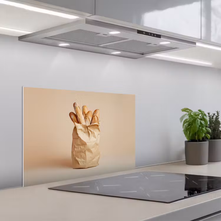 Spatscherm keuken - Baguette - Brood - Stokbrood - Beige — 5