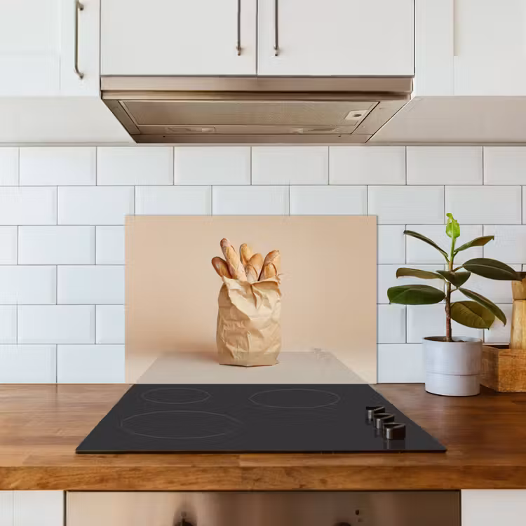 Spatscherm keuken - Baguette - Brood - Stokbrood - Beige — 6