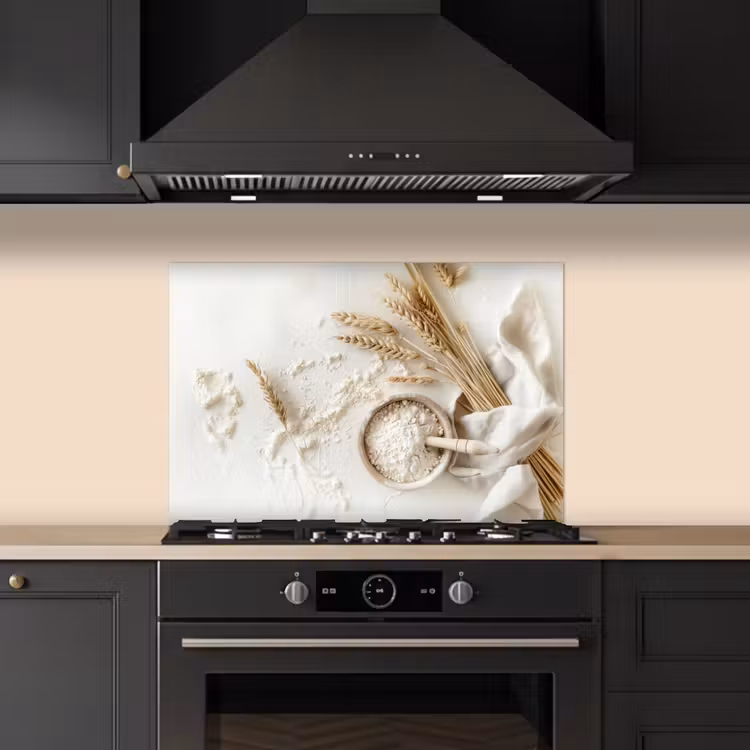 Spatscherm keuken - Bloem - Hout - Tarwe — 2