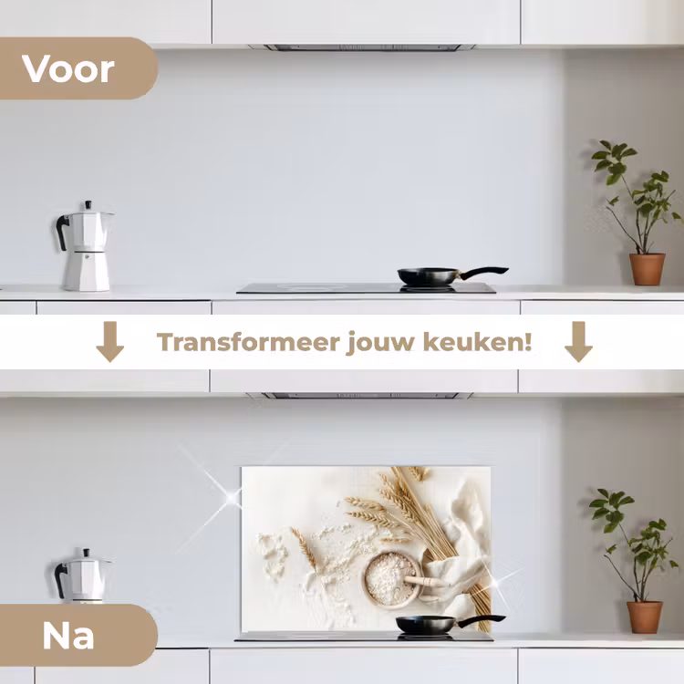 Spatscherm keuken - Bloem - Hout - Tarwe — 3