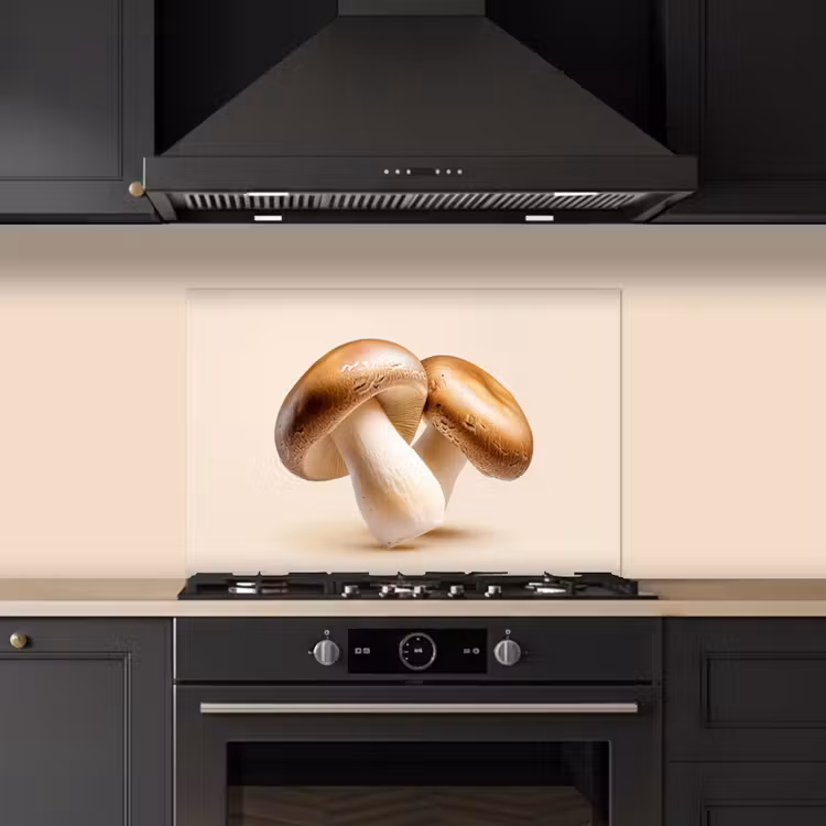 Spatscherm keuken - Champignons - Zacht - Beige — 2