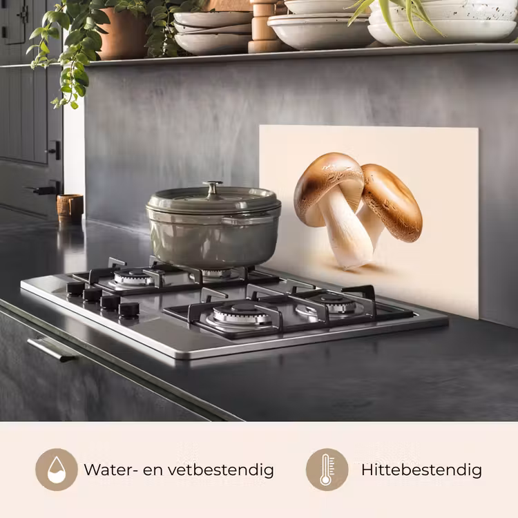 Spatscherm keuken - Champignons - Zacht - Beige — 7