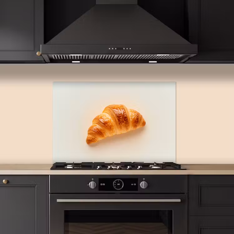 Spatscherm keuken - Croissant - Brood - Beige — 2