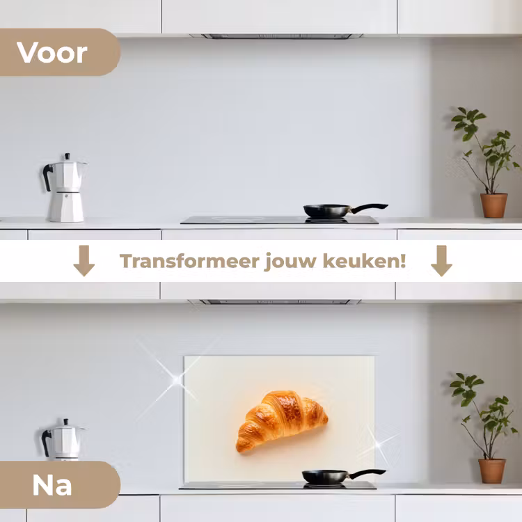 Spatscherm keuken - Croissant - Brood - Beige — 3