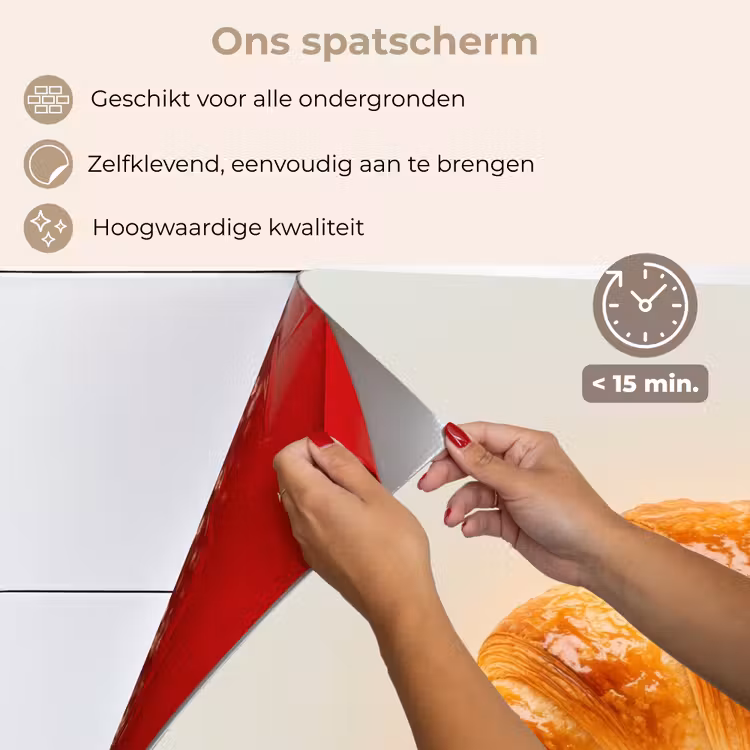 Spatscherm keuken - Croissant - Brood - Beige — 4