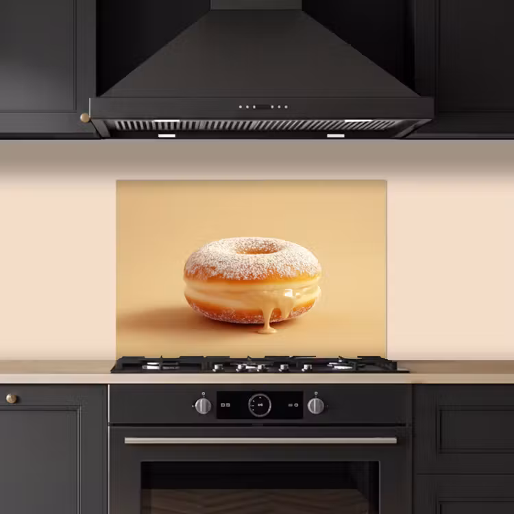 Spatscherm keuken - Donut - Romig - Poedersuiker - Beige — 2