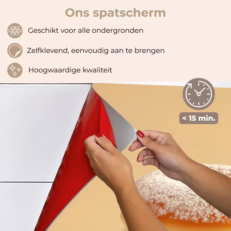 Spatscherm keuken - Donut - Romig - Poedersuiker - Beige — 4