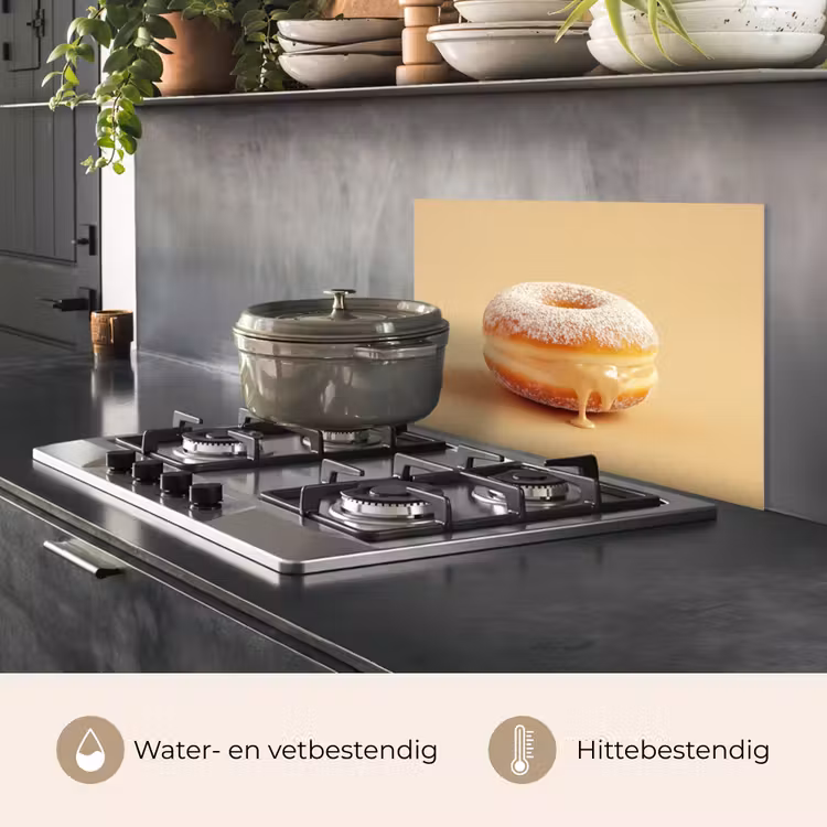 Spatscherm keuken - Donut - Romig - Poedersuiker - Beige — 7