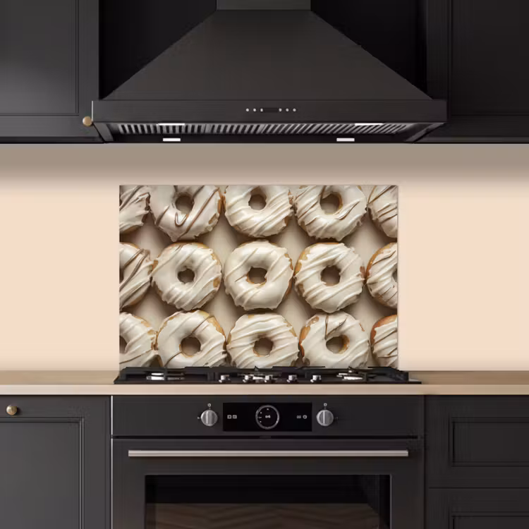 Spatscherm keuken - Donuts - Chocolade - Wit - Beige — 2