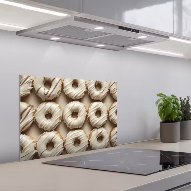 Spatscherm keuken - Donuts - Chocolade - Wit - Beige — 5