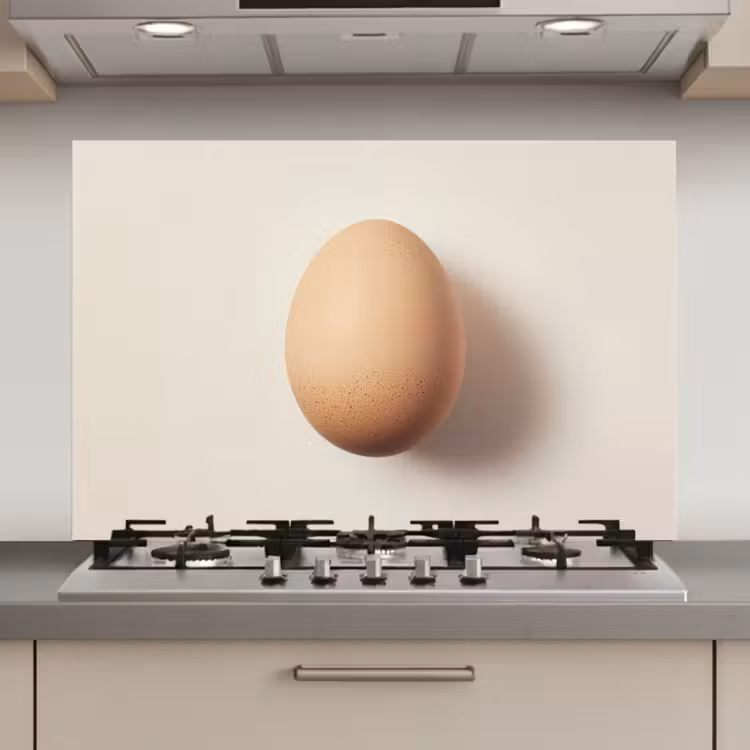 Spatscherm keuken - Ei - Beige - Ovaal - Egaal — 1