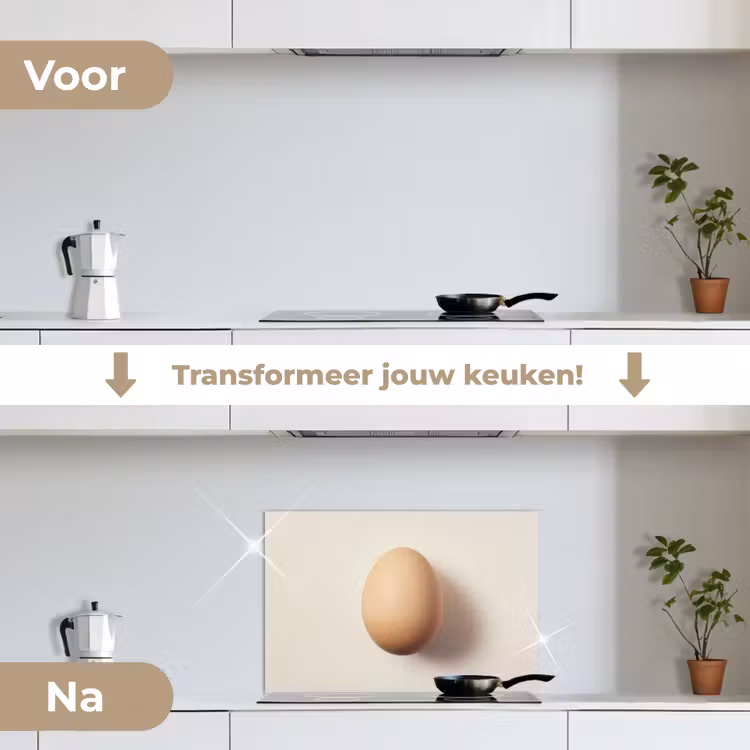 Spatscherm keuken - Ei - Beige - Ovaal - Egaal — 3