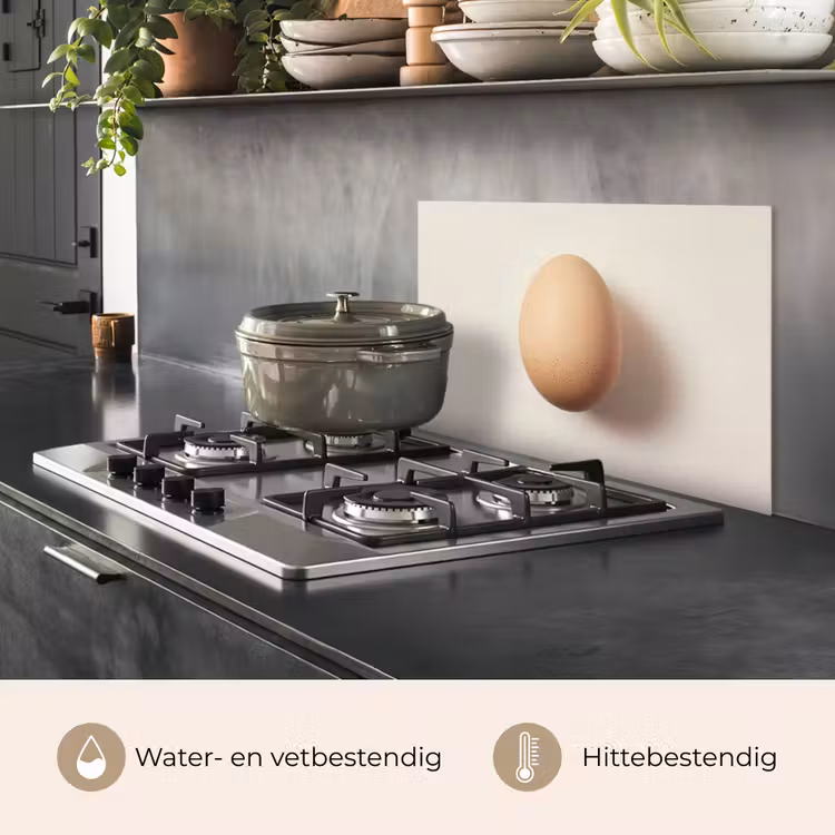 Spatscherm keuken - Ei - Beige - Ovaal - Egaal — 7