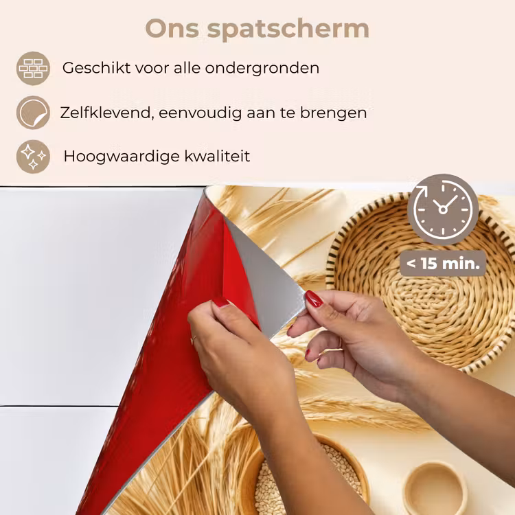 Spatscherm keuken - Granen - Hout - Kom - Beige — 4