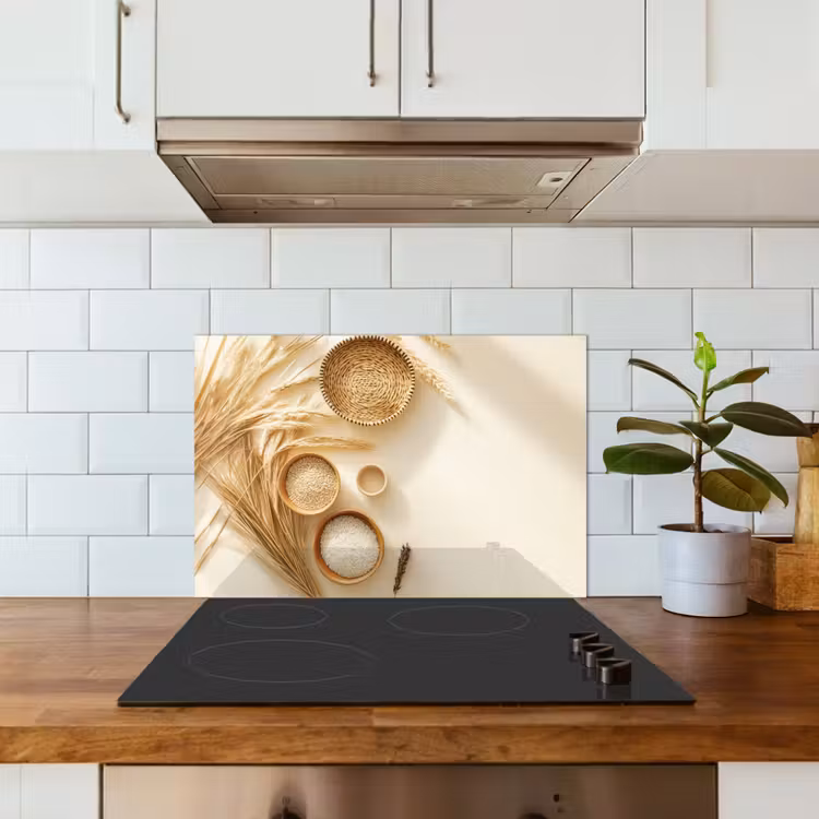 Spatscherm keuken - Granen - Hout - Kom - Beige — 6