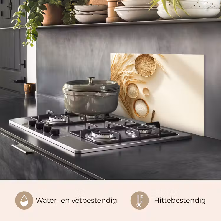 Spatscherm keuken - Granen - Hout - Kom - Beige — 7