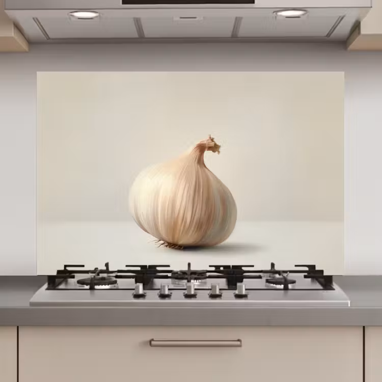 Spatscherm keuken - Knoflook - Natuurlijk - Beige — 1