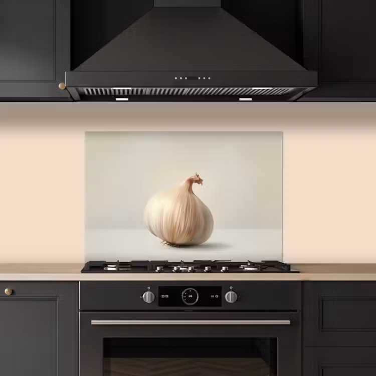 Spatscherm keuken - Knoflook - Natuurlijk - Beige — 2