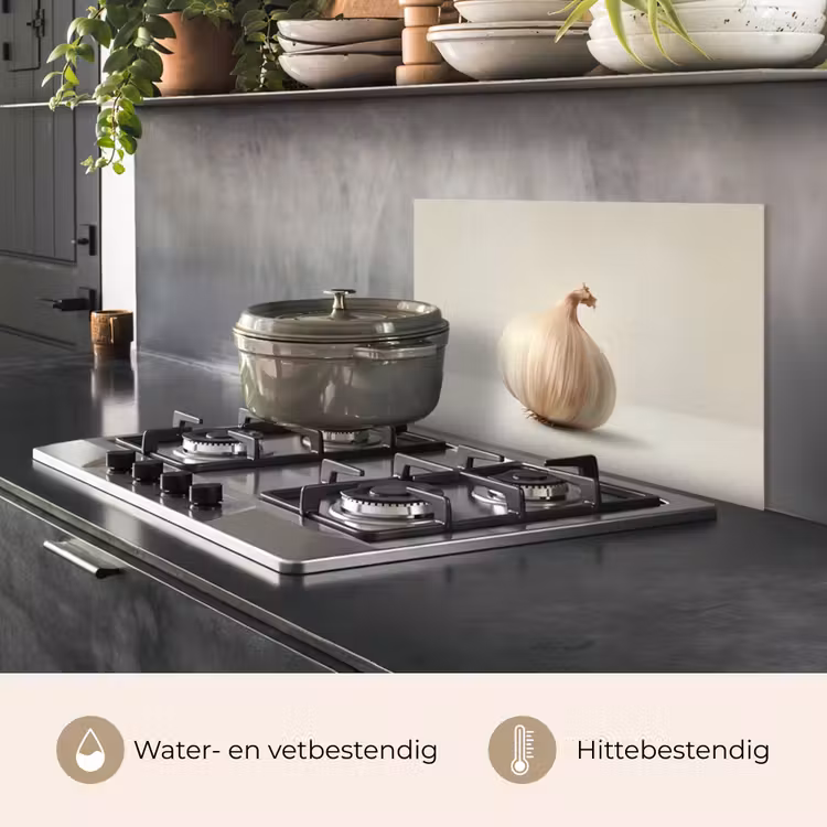 Spatscherm keuken - Knoflook - Natuurlijk - Beige — 7
