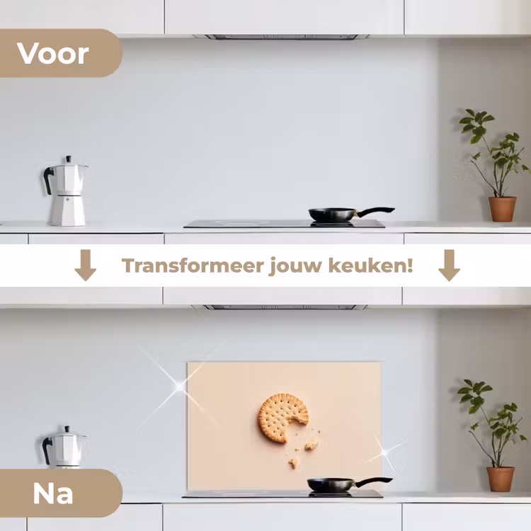 Spatscherm keuken - Koekje - Kruimels - beige — 3