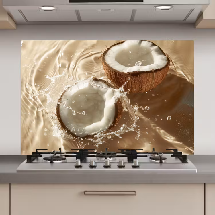 Spatscherm keuken - Kokosnoot - Water - Beige - Spetters — 1