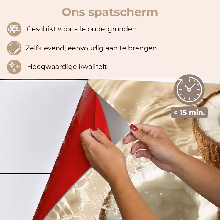Spatscherm keuken - Kokosnoot - Water - Beige - Spetters — 4