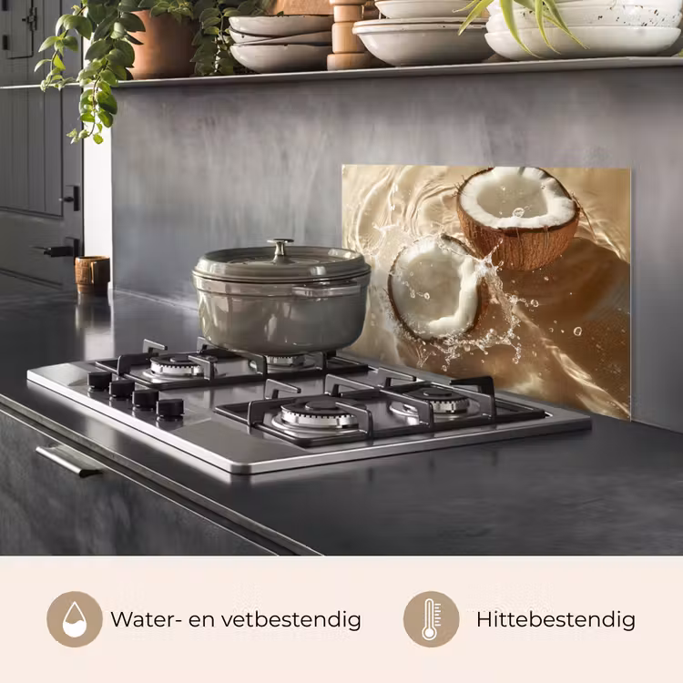Spatscherm keuken - Kokosnoot - Water - Beige - Spetters — 7