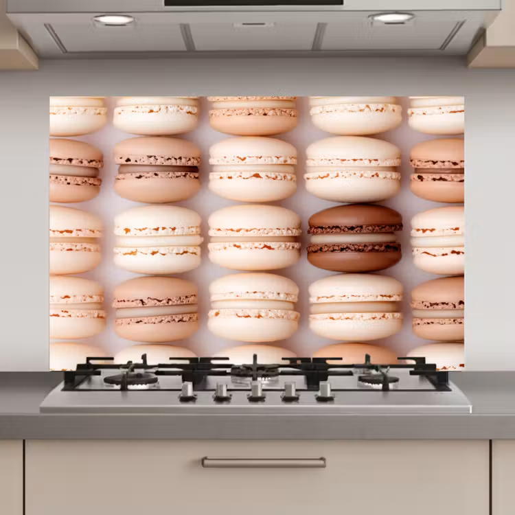 Spatscherm keuken - Macarons - Beige - Bruin — 1