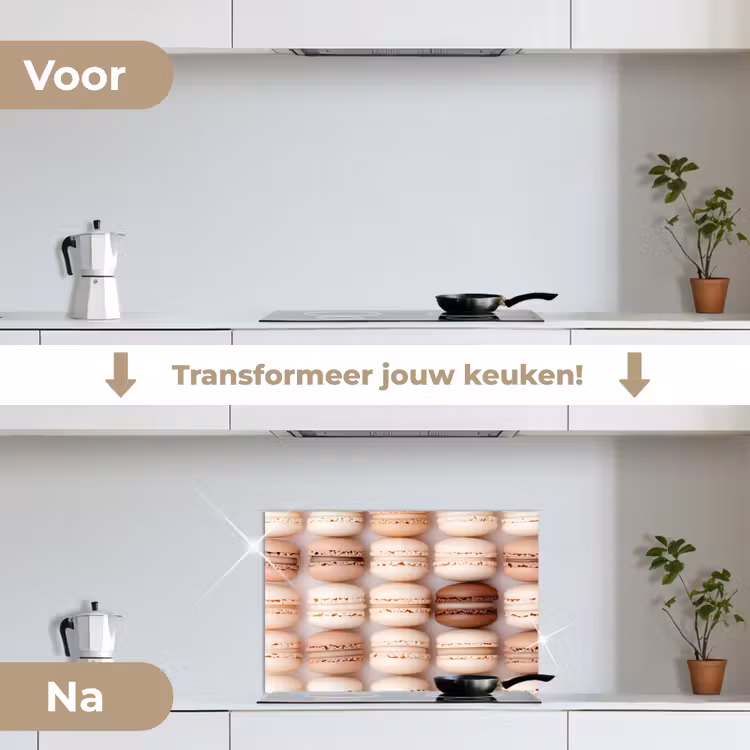 Spatscherm keuken - Macarons - Beige - Bruin — 3