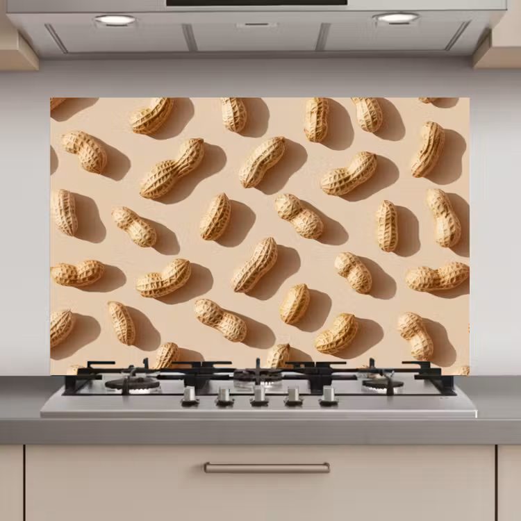 Spatscherm keuken - Pinda's - Patroon - Beige — 1