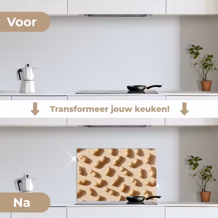 Spatscherm keuken - Pinda's - Patroon - Beige — 3